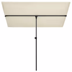 vidaXL Garden Parasol with Aluminium Pole Sunshade Outdoor Umbrella Sand White - Additional view 2