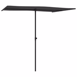 vidaXL Garden Parasol with Aluminium Pole Sunshade Outdoor Umbrella Black - Additional view 2