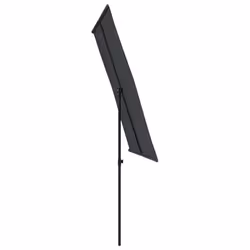 vidaXL Garden Parasol with Aluminium Pole Sunshade Outdoor Umbrella Black - Additional view 4