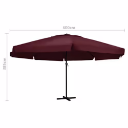 47374  Outdoor Parasol with Aluminium Pole 600 cm Bordeaux Red - Additional view 4