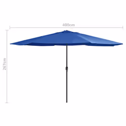 vidaXL Outdoor Parasol with Metal Pole Azure Blue Patio Umbrella Sunshades - Additional view 6