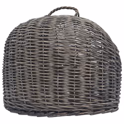 vidaXL Cat Transporter Grey 45x35x35cm Natural Willow Pet Basket Puppy Carrier - Additional view 5