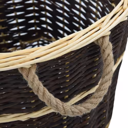 vidaXL Firewood Backpack with Carrying Belts 57x51x69cm Natural Willow Basket - Additional view 8