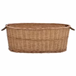 vidaXL Firewood Basket with Carrying Handles 88x57x34cm Natural Willow Basket