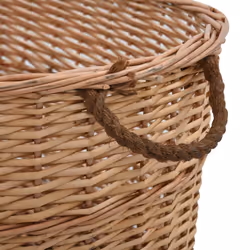 vidaXL Firewood Basket with Carrying Handles 88x57x34cm Natural Willow Basket - Additional view 5