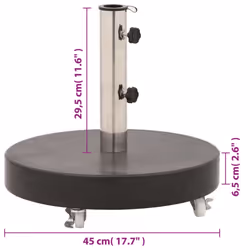 vidaXL Parasol Base Granite 30 kg Round Black Parasol Stand Umbrella Holder - Additional view 8