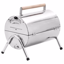 vidaXL Portable Tabletop Charcoal BBQ Grill Stainless Steel Double Grid Picnic - Additional view 5