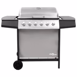 vidaXLGas BBQ Grill with 6 Burners Black and Silver Barbecue Outdoor Cooker - Additional view 2
