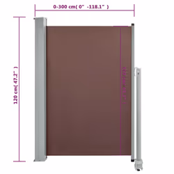 vidaXL Patio Retractable Side Awning 120x300cm Brown Garden Privacy Screen - Additional view 3