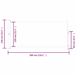 vidaXL Patio Retractable Side Awning Garden Canopy Outdoor Privacy Screen - red, 140 x 300 cm - Additional view 7