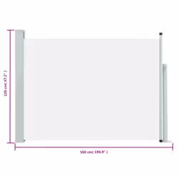 vidaXL Retractable Side Awning Outdoor Privacy Screen Blind Sunshade Shelter - cream, 120 x 500 cm - Additional view 5