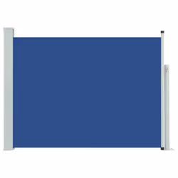 vidaXL Patio Retractable Side Awning 120x500cm Blue Privacy Garden Screen