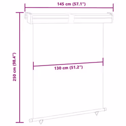 vidaXL Balcony Side Awning Outdoor Privacy Screen Patio Garden Screen Sunshade - cream, 145 x 250 cm - Additional view 9