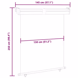 vidaXL Balcony Side Awning Outdoor Privacy Screen Patio Garden Screen Sunshade - grey, 145 x 250 cm