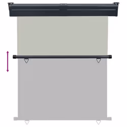 vidaXL Balcony Side Awning Outdoor Privacy Screen Patio Garden Screen Sunshade - grey, 145 x 250 cm - Additional view 4