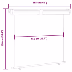 vidaXL Balcony Side Awning Outdoor Privacy Screen Patio Garden Screen Sunshade - grey, 165 x 250 cm