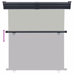 vidaXL Balcony Side Awning Outdoor Privacy Screen Patio Garden Screen Sunshade - grey, 165 x 250 cm - Additional view 4