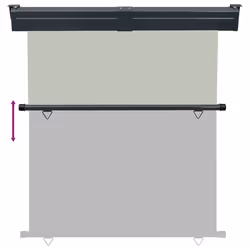 vidaXL Balcony Side Awning Outdoor Privacy Screen Patio Garden Screen Sunshade - grey, 175 x 250 cm - Additional view 4
