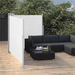 vidaXL Retractable Side Awning Cream 120cm Garden Sun Privacy Screen Sunshades