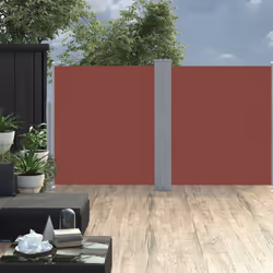 vidaXL Retractable Side Awning Brown 140x600cm Garden Screen Sunshade Shelter