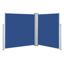 vidaXL Retractable Side Awning Blue 140x600cm Garden Screen Sunshade Shelter