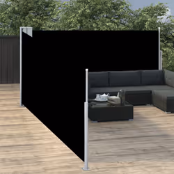 vidaXL Retractable Side Awning Garden Sun Screen Shade Outdoor Privacy Screen - black - Additional view 2