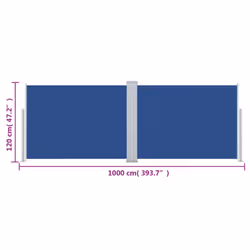 vidaXL Retractable Side Awning Garden Sun Screen Shade Outdoor Privacy Screen - blue - Additional view 3