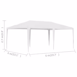 vidaXL Party Tent 6m White Outdoor Garden Canopy Gazebo Pavilion Marquees