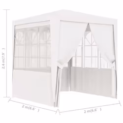 vidaXL Professional Party Tent with Side Walls 2m White Outdoor Canopy Gazebo - Additional view 4