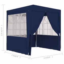 vidaXL Professional Party Tent with Side Walls 2m Blue Outdoor Canopy Gazebo - Additional view 7