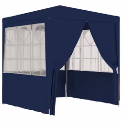 VidaXL Professional Party Tent with Side Walls 2.5x2.5 m Blue 90 g/m², Navy, Marquee, Monochromatic, Polyethylene, Steel, 90 ...