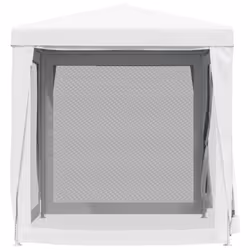 vidaXL Party Tent with 4 Mesh Sidewalls 2m White Garden Canopy Gazebo Marquee - Additional view 4