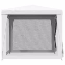 vidaXL Party Tent with 4 Mesh Sidewalls 2.5m White Patio Garden Canopy Gazebo - Additional view 4
