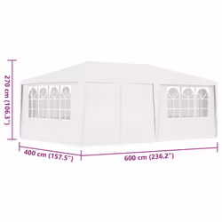 vidaXL Professional Party Tent with Side Walls 6m White Garden Canopy Gazebo