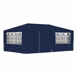 VidaXL Professional Party Tent with Side Walls 4x6 m Blue 90 g/m², Navy, Marquee, Monochromatic, Polyethylene, Steel, 90 g/m²