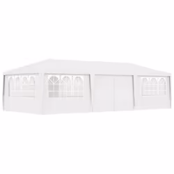 vidaXL Professional Party Tent with Side Walls 9m White Garden Canopy Gazebo