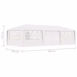 vidaXL Professional Party Tent with Side Walls 9m White Garden Canopy Gazebo