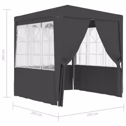 vidaXL Anthracite Garden Party Tent With Side Walls - 2.5 x 2.5m - Additional view 8