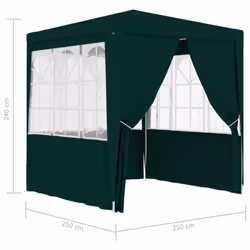 vidaXL Professional Party Tent with Side Walls 2.5x2.5m Green Canopy Gazebo - Additional view 5