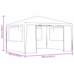 vidaXL Professional Party Tent with Side Walls 4m Anthracite Garden Canopy - Additional view 7