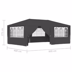 vidaXL Professional Party Tent with Side Walls 6m Anthracite Garden Canopy - Additional view 8