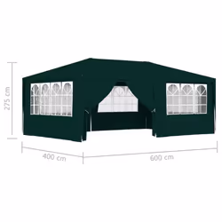vidaXL Professional Party Tent with Side Walls 6m Green Garden Canopy Gazebo