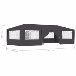 vidaXL Professional Party Tent with Side Walls 9m Anthracite Garden Canopy - Additional view 8