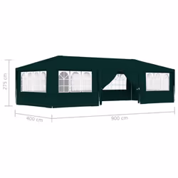 vidaXL Professional Party Tent with Side Walls 9m Green Garden Canopy Gazebo - Additional view 4