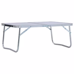 vidaXL Foldable Camping Table Aluminium 60x40cm White Portable Tables Desks
