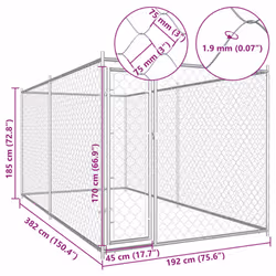 vidaXL Outdoor Dog Kennel 382x192x185cm Dog House Dog Case Animal Shelter
