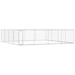 vidaXL Outdoor Dog Kennel Galvanised Steel 760x760x185cm Puppy Playpen Cage