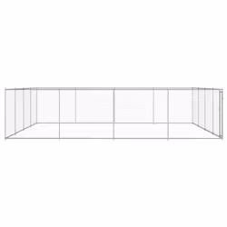 vidaXL Outdoor Dog Kennel Galvanised Steel 760x760x185cm Puppy Playpen Cage