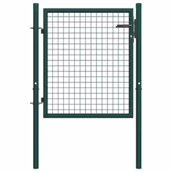 vidaXL Fence Gate Garden Gate Outdoor Entrance Fencing Panels Steel Green - 100 x 75 cm