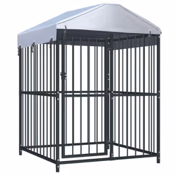 vidaXL Outdoor Dog Kennel with Roof 120x120x150cm Animal Pet Cage Dog House